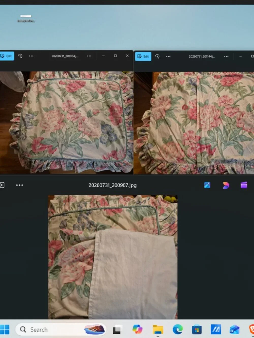 Rare Vintage 90s Croscill 5 Piece Floral Ruffled Queen Bedspread BeddingEnsemble